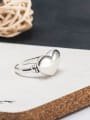 thumb 925 Sterling Silver Smooth Heart Minimalist Band Ring 3