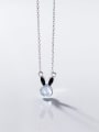 thumb 925 Sterling Silver Cubic Zirconia Rabbit Minimalist Necklace 3