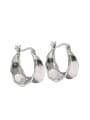 thumb 925 Sterling Silver Smooth Irregular Vintage Drop Earring 4