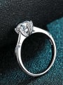 thumb Sterling Silver Moissanite  Dainty Round Solitaire Engagement Rings 3