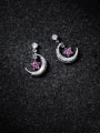 thumb Alloy With Platinum Plated Cute Moon Stud Earrings 1
