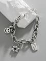 thumb 925 Sterling Silver Smiley Vintage Hollow Geometric  Chain Link Bracelet 4