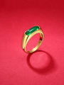 thumb Alloy Emerald Green Geoetmric Vintage Band Ring 1