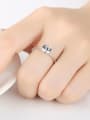 thumb 925 Sterling Silver Cubic Zirconia White Square Minimalist Band Ring 1