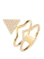thumb Brass Cubic Zirconia Triangle Statement Cocktail Ring 0