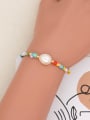 thumb Stainless steel Freshwater Pearl Multi Color Geometric Bohemia Stretch Bracelet 1