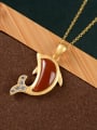 thumb 925 Sterling Silver Carnelian Vintage Dolphin   Pendant 3
