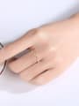 thumb 925 Sterling Silver Cubic Zirconia Geometric Minimalist Band Ring 1