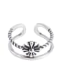 thumb 925 Sterling Silver Flower Vintage Stackable Ring 0