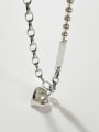 thumb 925 Sterling Silver Heart Minimalist Hollow Chain Necklace 0