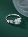 thumb 925 Sterling Silver Resin Flower Vintage Band Ring 1