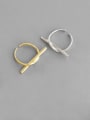 thumb 925 Sterling Silver With Gold Plated Simplistic Round Free Size Rings 0