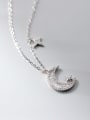 thumb 925 Sterling Silver Cubic Zirconia Moon Dainty Necklace 2