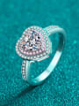 thumb 925 Sterling Silver Moissanite Heart Classic Band Ring 2