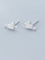 thumb 925 Sterling Silver Cubic Zirconia  Heart Classic Stud Earring 0