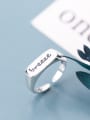 thumb 925 Sterling Silver Letter Minimalist Free Size  Ring 0