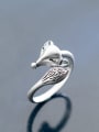 thumb 925 Sterling Silver Fox Vintage free size Ring 0