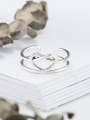 thumb 925 Sterling Silver Hollow Heart Minimalist  Line Stackable Ring 2