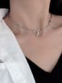 thumb 925 Sterling Silver Hollow Geometric  chain Vintage Necklace 1