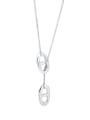 thumb 925 Sterling Silver Hollow Geometric Minimalist Lariat Necklace 4