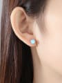 thumb 925 Sterling Silver Opal Geometric Trend Stud Earring 1