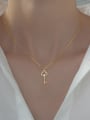 thumb 925 Sterling Silver Cubic Zirconia Key Minimalist Necklace 1
