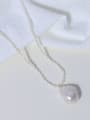 thumb Brass Freshwater Pearl Irregular Minimalist Necklace 3