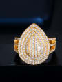 thumb Copper Cubic Zirconia Water Drop Luxury Band Ring 0