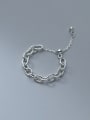 thumb 925 Sterling Silver Hollow Geometric  Chain Minimalist Band Ring 1