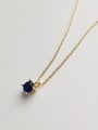 thumb 925 Sterling Silver Cubic Zirconia Blue  Simple Round Pendant   Necklace 0