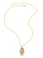 thumb Brass Cubic Zirconia Bear Vintage Necklace 3