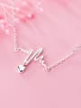thumb 925 Sterling Silver Minimalist Wavy Lines Smooth Heart Pendant  Necklace 0