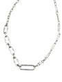 thumb Vintage Sterling Silver With Platinum Plated Simplistic Geometric Necklaces 0