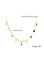 thumb Stainless steel Cubic Zirconia Tassel Minimalist Necklace 2