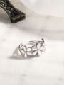 thumb 925 Sterling Silver Cats Eye Flower Vintage Band Ring 2