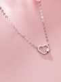 thumb 925 Sterling Silver Minimalist Hollow  Heart Pendant Necklace 1