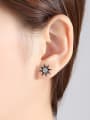 thumb Brass Cubic Zirconia Asymmetry Star Minimalist Drop Earring 2