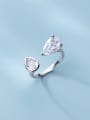 thumb 925 Sterling Silver Cubic Zirconia Water Drop Minimalist Band Ring 2