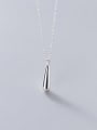 thumb 925 Sterling Silver smooth Water Drop Minimalist Necklace 3