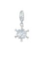 thumb 925 Sterling Silver Cubic Zirconia Dainty Flower Pendant 0