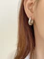 thumb 925 Sterling Silver Smooth Round Vintage Huggie Earring 3