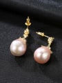 thumb 925 Sterling Silver Freshwater Pearl White Water Drop Trend Drop Earring 2