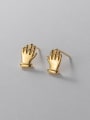 thumb 925 Sterling Silver Palm Vintage Stud Earring 0