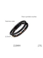 thumb Titanium Steel Artificial Leather Weave Trend Strand Bracelet 2