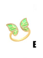 thumb Brass Enamel Cubic Zirconia Butterfly Hip Hop Band Ring 2