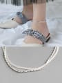 thumb 925 Sterling Silver Vintage  Simple Double Chain Anklet 1
