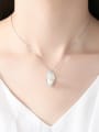 thumb 925 Sterling Silver Freshwater Pearl Leaf pendant Necklace 1