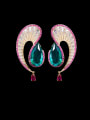 thumb Brass Cubic Zirconia Irregular Luxury Stud Earring 2