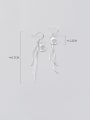 thumb 925 Sterling Silver With Platinum Plated Minimalist Sector Tassel Earrings 3