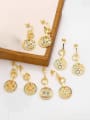 thumb Brass Cubic Zirconia Geometric Vintage Cluster Earring 0